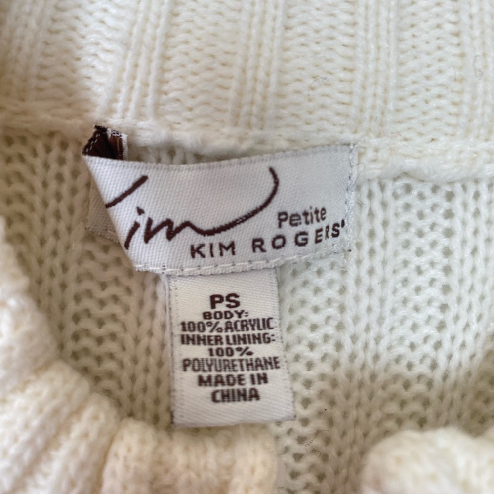NWOT: Kim Rogers Petite Faux Fur Knit Vest. Brown/Ivory. Sz PS. - Picture 11 of 12